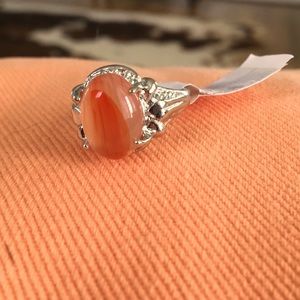 Orange Natural Quartz Stone Ring 💍